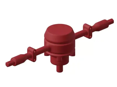 Plastic Truck Axle Toy 3D model