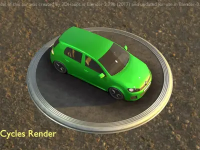 City Car 41 Compact Class Type-C Green Low-poly 3D model