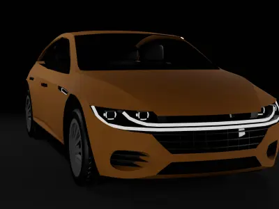 Volkswagen Concept Sedan 2025  Low Poly 3D Model Free low-poly 3D model