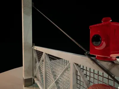 Rail Gate  train station crossing gate Low-poly 3D model