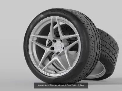 7 Kansei Rims with Tyres  3D Model Pack