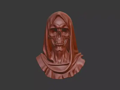Veiled Bride Skull Bust 3D Model -STL Printable Gothic Sculpture 3D print model
