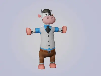 Funny Cow Cartoon 3D model