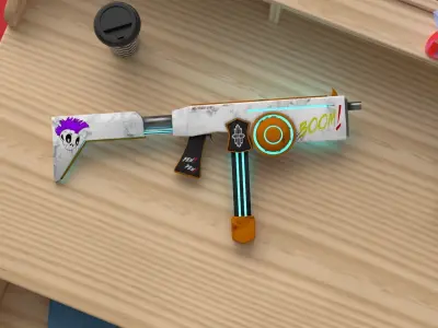 Sci-fi SMG Free low-poly 3D model