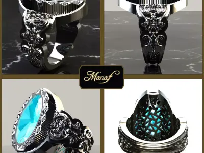 Mens ring STL 3D print model