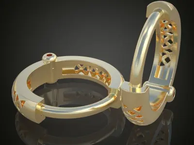 Earring 3D model 3D printable model 0022-10 3D print model