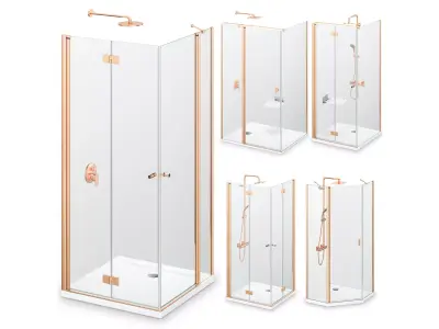 Radaway Nes Brushed Copper Shower 1 3D model