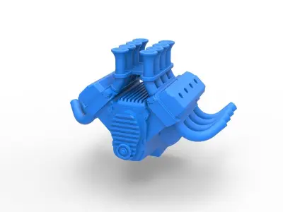 Engine V8 for vintage dragster Scale 1 to 25 3D print model