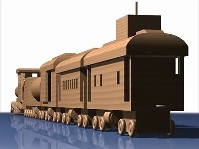 Wooden Train Toy 3D model