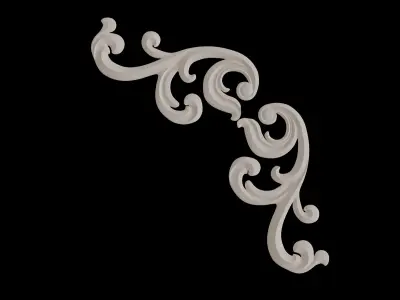fretwork pair of ornate scrolls 3D model