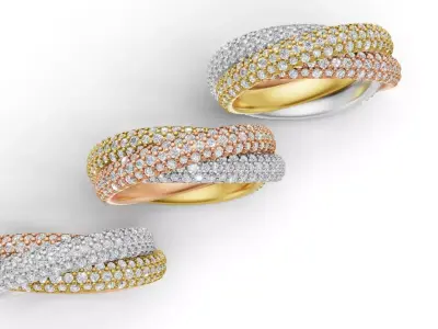 Trinity Ring Classic Model Paved 3D print model