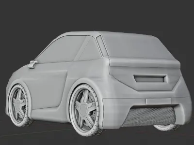 Stylized Compact Car - Low-Poly Game and Animation Model Low-poly 3D model