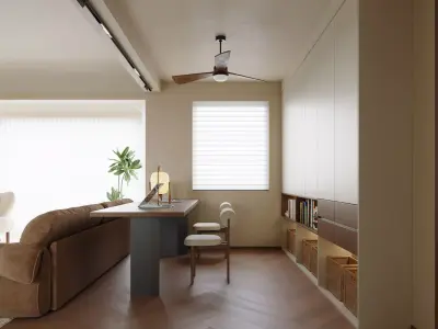 Modern living room dining room interior scenes  3D model 23