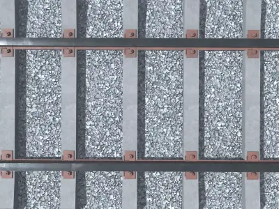 Railway line Low-poly 3D model