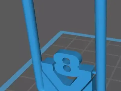 exhaust system with V8 logo 3D print model