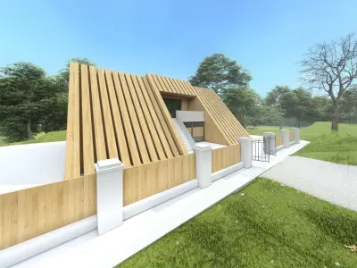 Village house Low-poly 3D model