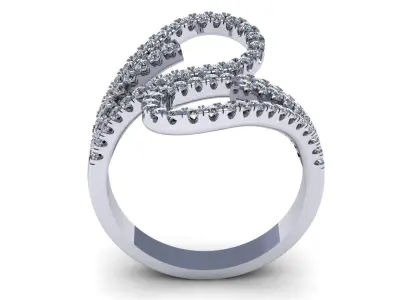 Fashion Pav Set Wedding Ring 278 3D print model