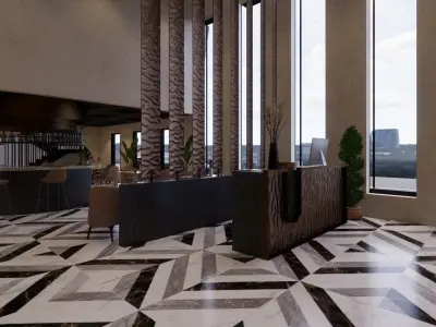 RESTAURANT AND LOUNGE INTERIOR AND EXTERIOR 3D DESIGN 3D model