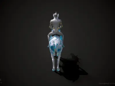 Frozen Horse Animated Asset Low-poly 3D model
