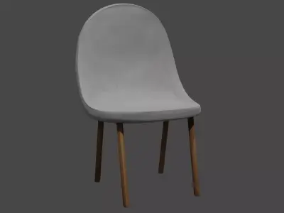 Dinining Chair Wood Gray Free 3D model