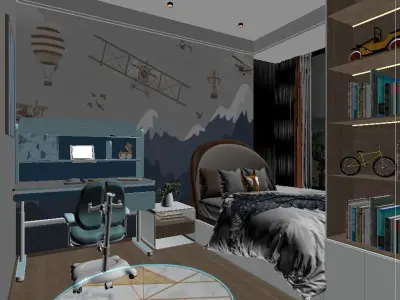 Modern Children Room 3D model