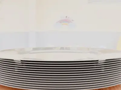 Plates And Dishes Low-poly 3D model