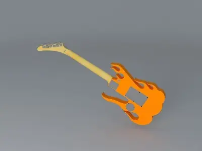 Flame steve vai performance guitar Free 3D model