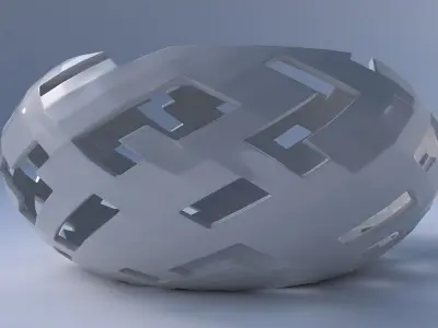 Bowl spheric squeezed wide with cuts 3D print model