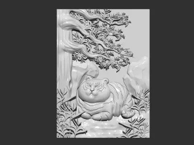 tiger cute 3D print model buy