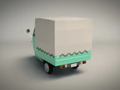 Low Poly Three Wheeled Truck 02 Low-poly 3D model