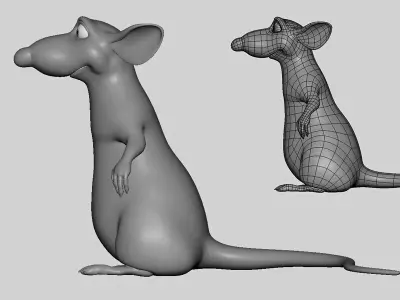 Mouse  Ratatouille Low-poly 3D model