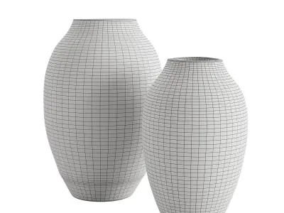 Rough Effect Ceramic Vase 3D model