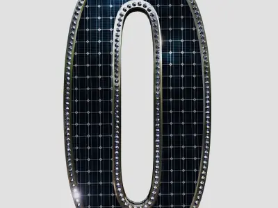 Solar Panel Number - 0 3D model