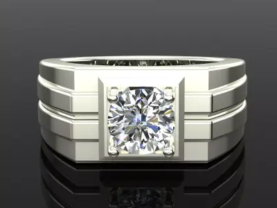 Solitaire Ring 3D print model