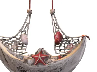 Seashell Hammock Ornament Low-poly 3D model