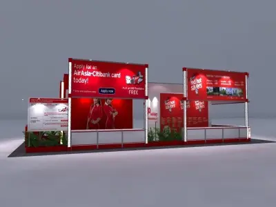 AirAsia 6 x 12 Exhibition Booth 3D model