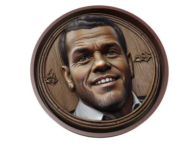 Dani Alves Footballer Medallion 3D print model