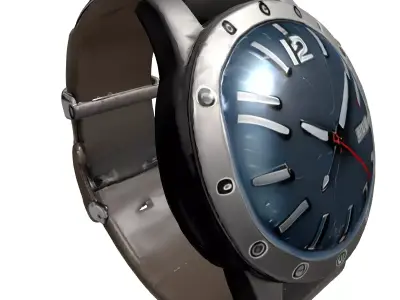 Rugged Military Style Wristwatch Low-poly 3D model