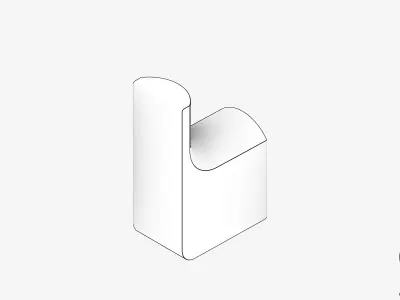 Robe Hook - Luxury - Glide Low-poly 3D model