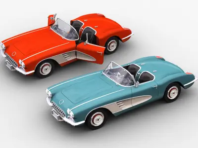 Car With interior 44 Low-poly 3D model