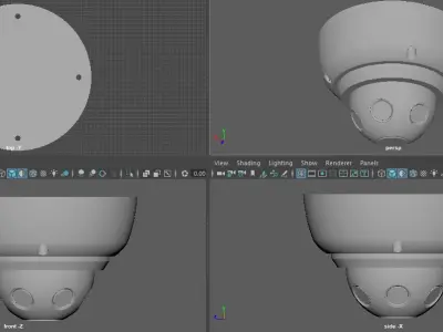 360 Lens Car CCTV Low-poly 3D model