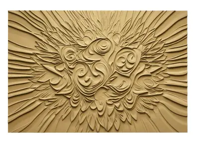 modern panel wall decor set relief stl mural CNC 278 3D model