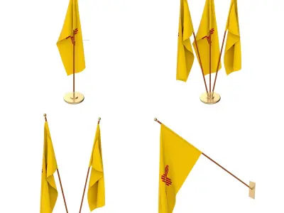 New Mexico Flag Pack 3D model