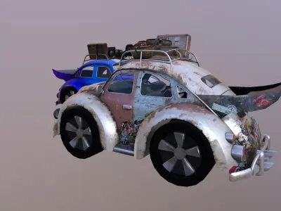 Bugrat car Low-poly 3D model