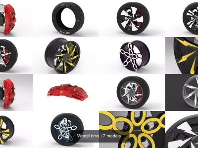 Wheel rims 3D Model Pack