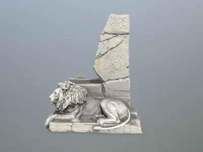 Lion Throne Low-poly 3D model