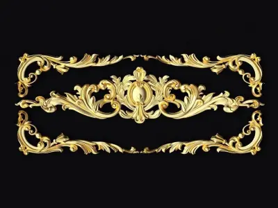 Central decor ornament for furniture 3D model 862