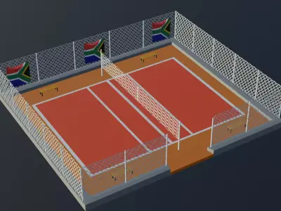 Volleyball Stadium - South Africa Low-poly 3D model
