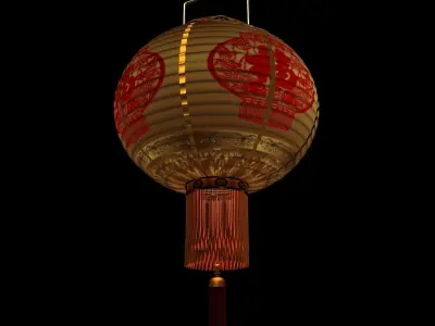 Chinese Red Lantern 3D model 8