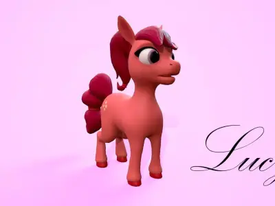 cartoon pony lucy Low-poly 3D model